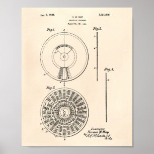 Póster Calendario perpetuo 1925 Patent Art Old Peper