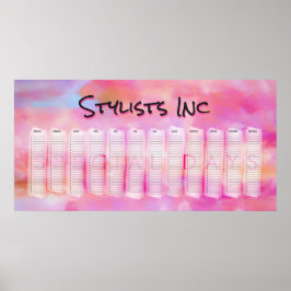 Póster Calendario Perpetuo Personalizado Abstracto Acuare