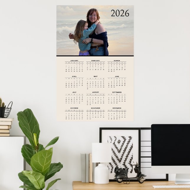 Póster Calendario personalizado 2026 (Oficina en casa)