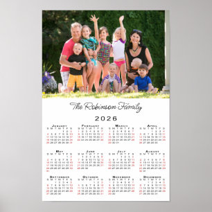 Póster Calendario personalizado 2026 con foto y nombre