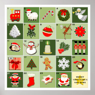Póster calendario personalizado de Adviento de Navidad