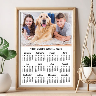 Póster Calendario personalizado de Año Nuevo de 12 meses 