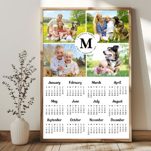 Póster Calendario personalizado de collage de fotos de la