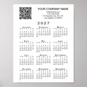 Póster Calendario personalizado QR de empresa 2027