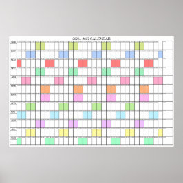 Póster Calendario Planificador Anual 2026 - 2027 para Par