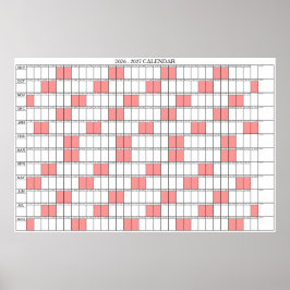 Póster Calendario Planificador Anual 2026 - 2027 para Par
