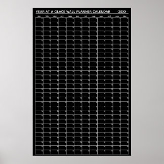 Póster Calendario Planificador Anual en la Pared sin Fech