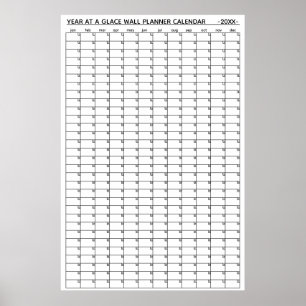 Póster Calendario Planificador Anual en la Pared sin Fech
