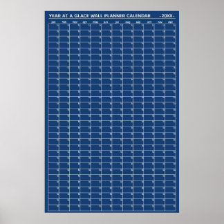 Póster Calendario Planificador Anual en Pared sin Fechas