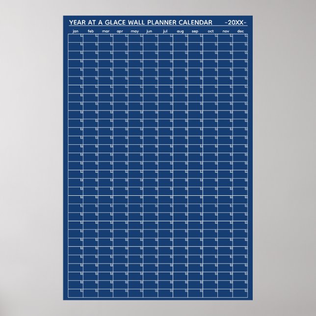 Póster Calendario Planificador de Pared Anual sin Fecha (Frente)
