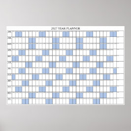 Póster Calendario Planificador de Pared Simple de un vist