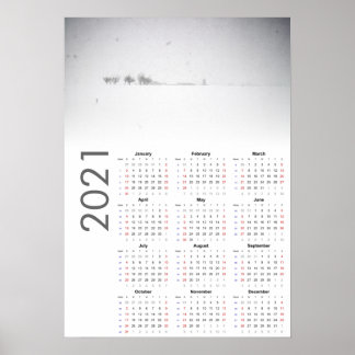 Póster Calendario Postal Paisaje Nevado 2021