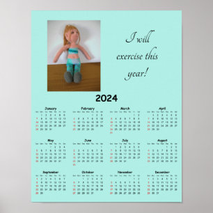 Póster Calendario - Poster de promesas de ejercicio 2024