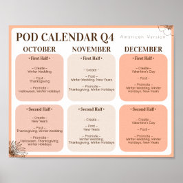 Póster Calendario promocional de POD Poster del cuarto tr
