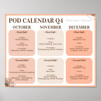 Póster Calendario promocional de POD Poster del cuarto tr