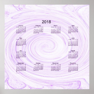 Póster Calendario Purple Spiral Wall 2018, de Janz Poster
