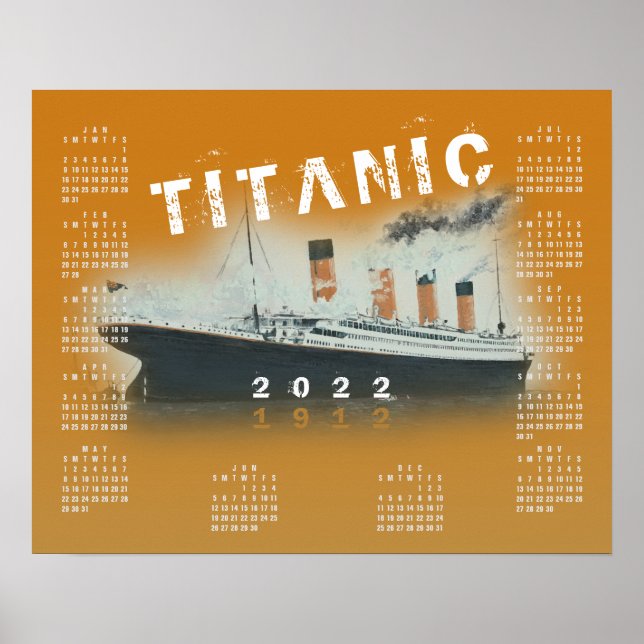 Póster Calendario RMS Titanic Burnt Orange 2022 (Frente)