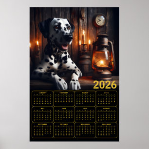 Póster Calendario Rústico Dálmata 2026