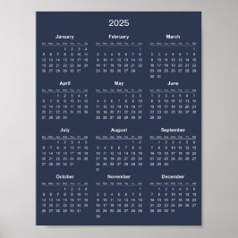 Póster Calendario Simple pero Elegante 2025 | 