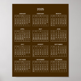 Póster Calendario Simple pero Elegante 2025 | 