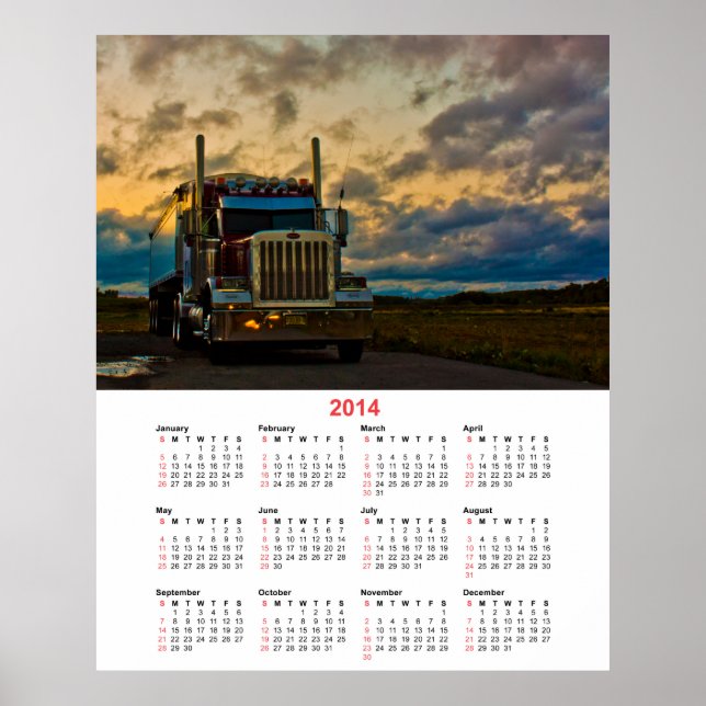 Póster Calendario Truck Stop Sky 2014 (Frente)