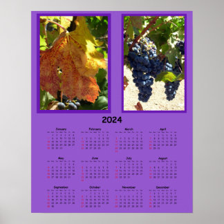 Póster Calendario - Uvas de 2024 en la vid