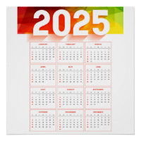 Calendario vertical mínimo anual completo 2025