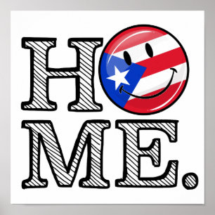 Póster Calentador de la casa de bandera de Puerto Rico