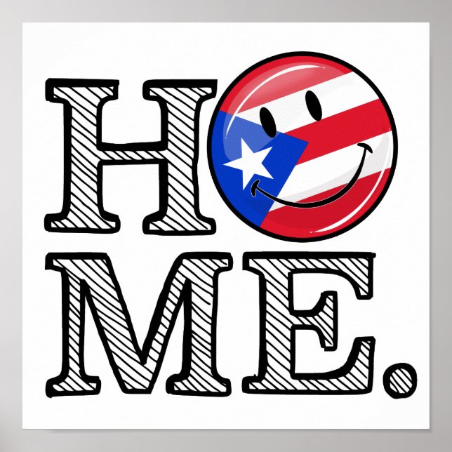 Póster Calentador de la casa de bandera de Puerto Rico (Frente)