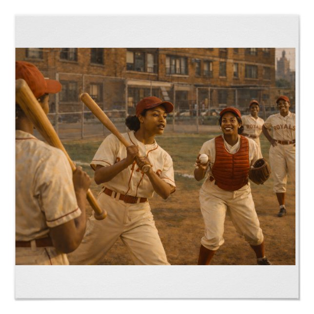 Póster Calentamiento del Juego de Softbol (Anverso)