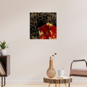 Póster Calentamiento global - Casa en llamas - Abstracto