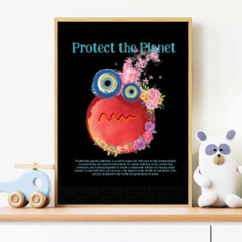 Póster CALENTAMIENTO, PROTEGER EL PLANETA, GUARDAR EL Art