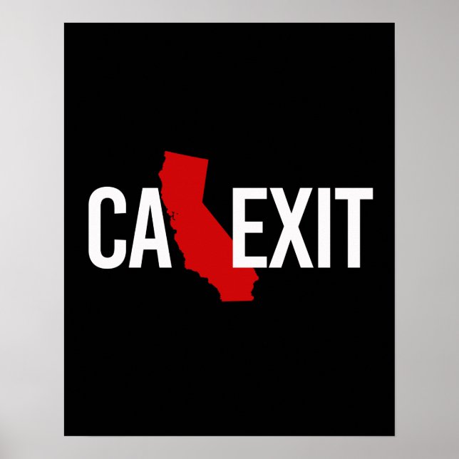 Póster Calexit - California Exit - rojo blanco - - (Frente)