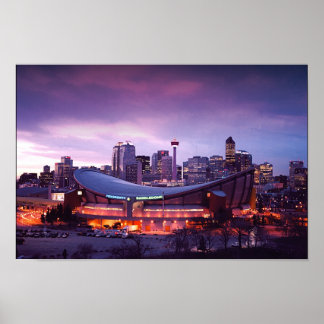 Póster Calgary al atardecer