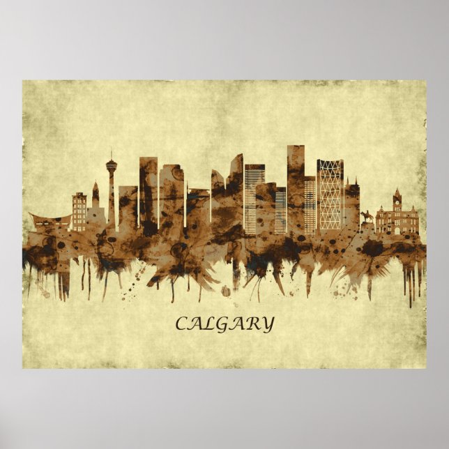Póster Calgary Canada Cityscape (Frente)
