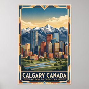 Póster Calgary Canadá Viajes Retro Vintage