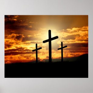 Póster Calgary Crosses Sunrise Photo Poster