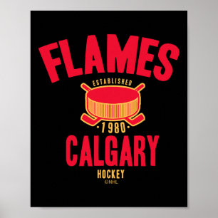 Póster Calgary Flames Disco de Hockey Blanco Licencia Ofi