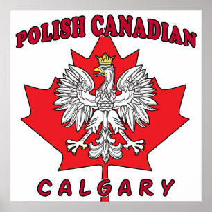 Póster Calgary Polaco Canadiense Leaf