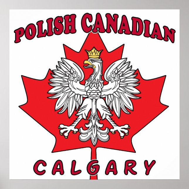 Póster Calgary Polaco Canadiense Leaf (Frente)