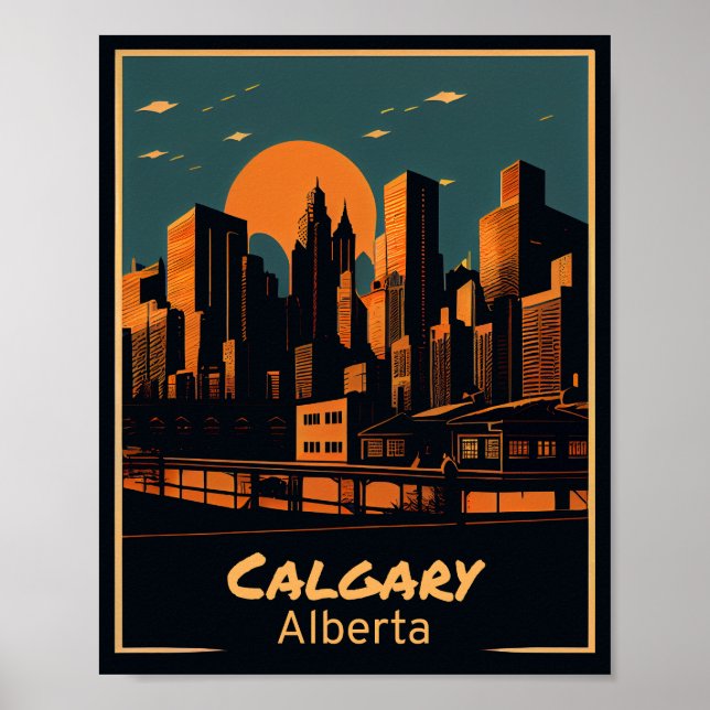 Póster Calgary Vintage Art (Frente)