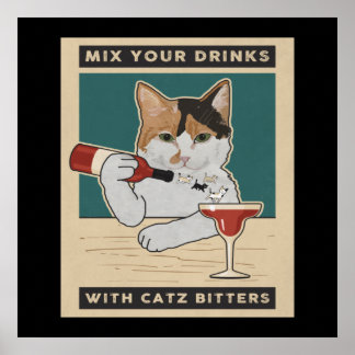 Póster Calico Cat Bartender
