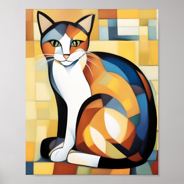 Póster Calico Cubism A Feline (Frente)