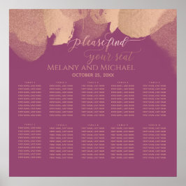 Póster Cálida caligrafía de la acuarela de rosa de Cassis