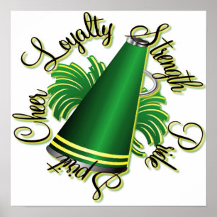 Póster Calidades verdes y amarillas de la alegría