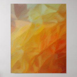 Póster Calidez Abstracta: Mosaico Impresionista