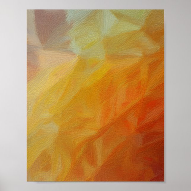 Póster Calidez Abstracta: Mosaico Impresionista (Frente)