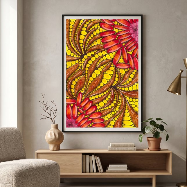 Póster Cálido Boho Orgánico Abstracto Maximalista (Subido por el creador)