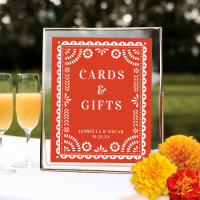 Cálido Rótulo de recepción de Boda Papel Rojo Pica