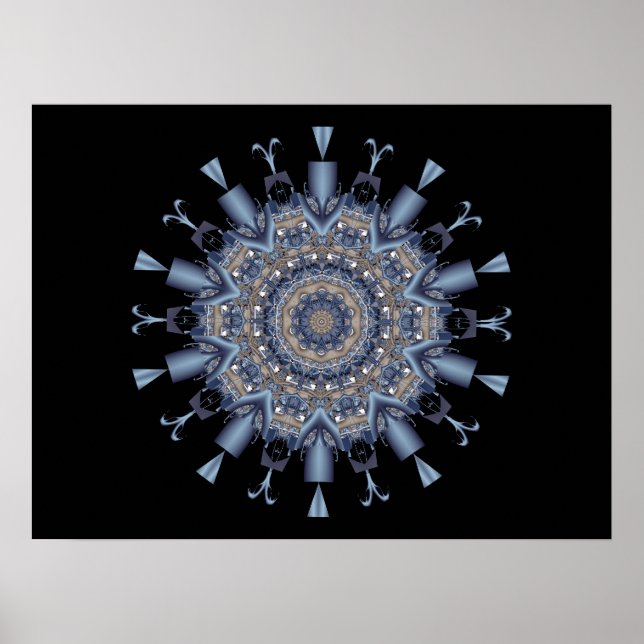 Póster Calidoscopio de copo de nieve (Frente)